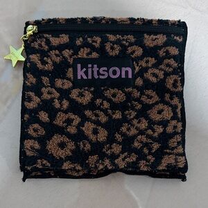 Kitson Black and Brown Kids Leopard Print Pouch